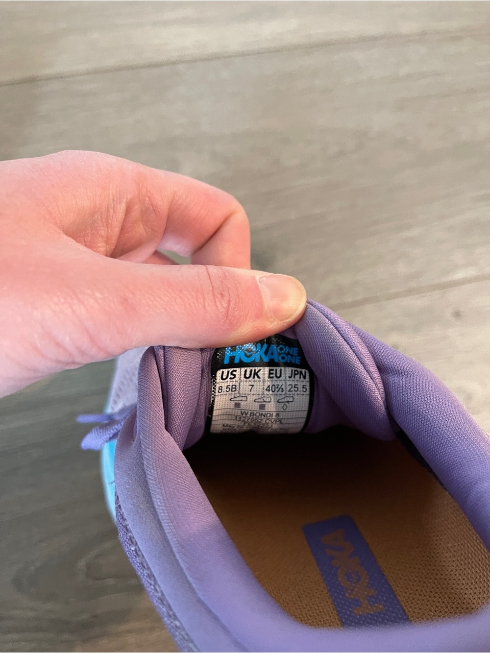 Hoka Bondi 8 Chalk Violet/Pastel Lilac Women's Running Shoes Size 8.5 - Picture 9 of 12